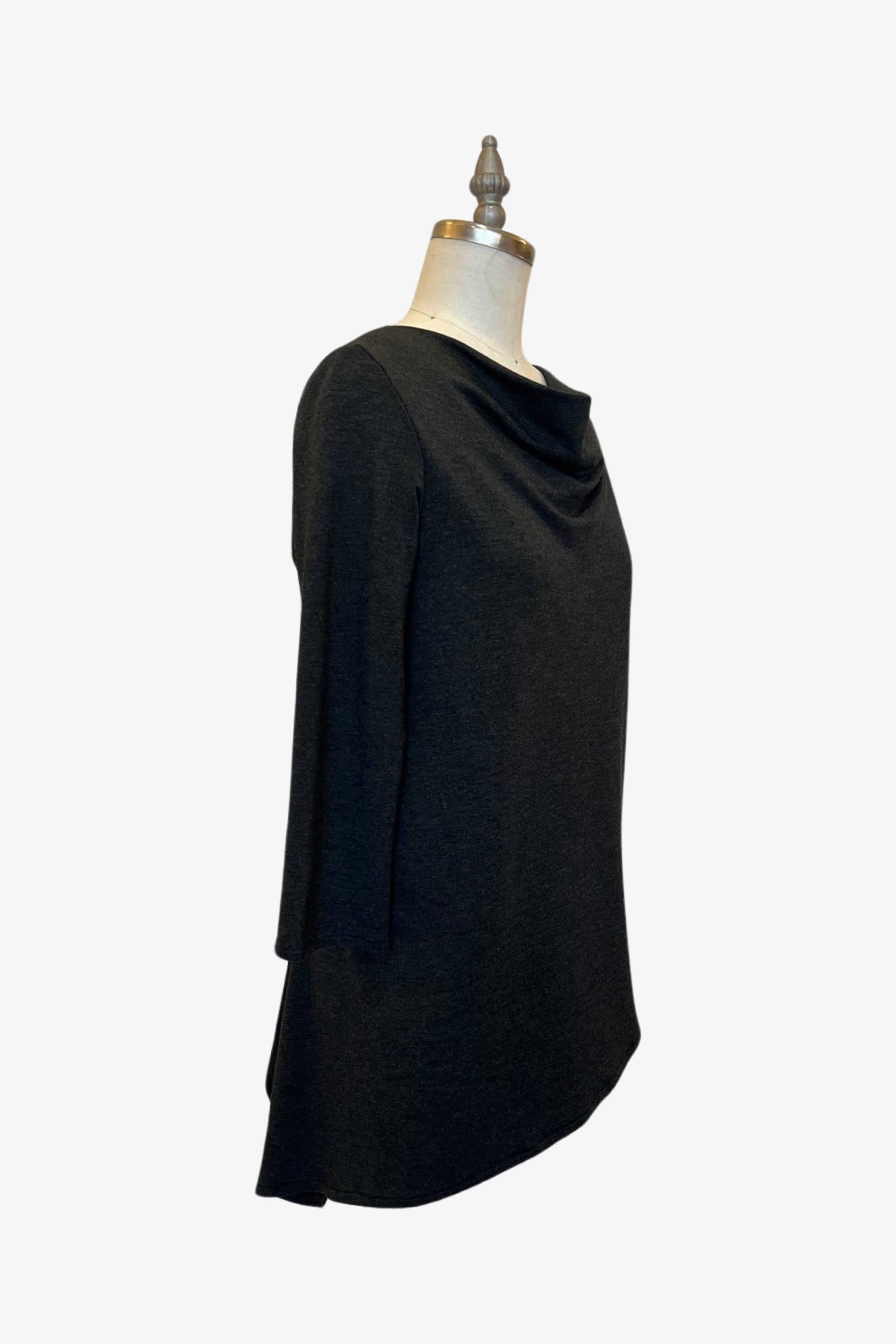 Sleeve Trapezoid Tunic | Charcoal Fleece