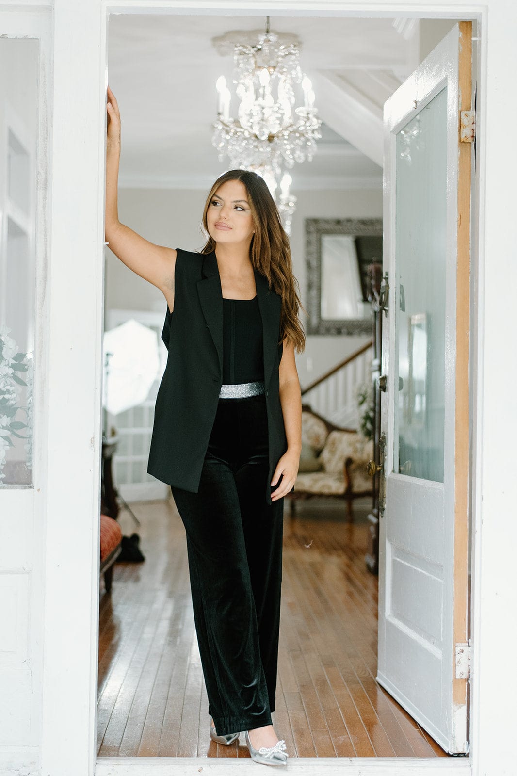 Sleeveless Black Vest Blazer