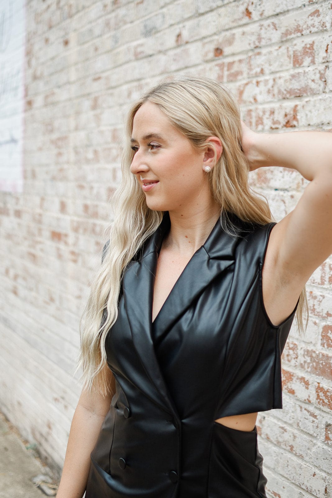 Sleeveless Leather Romper