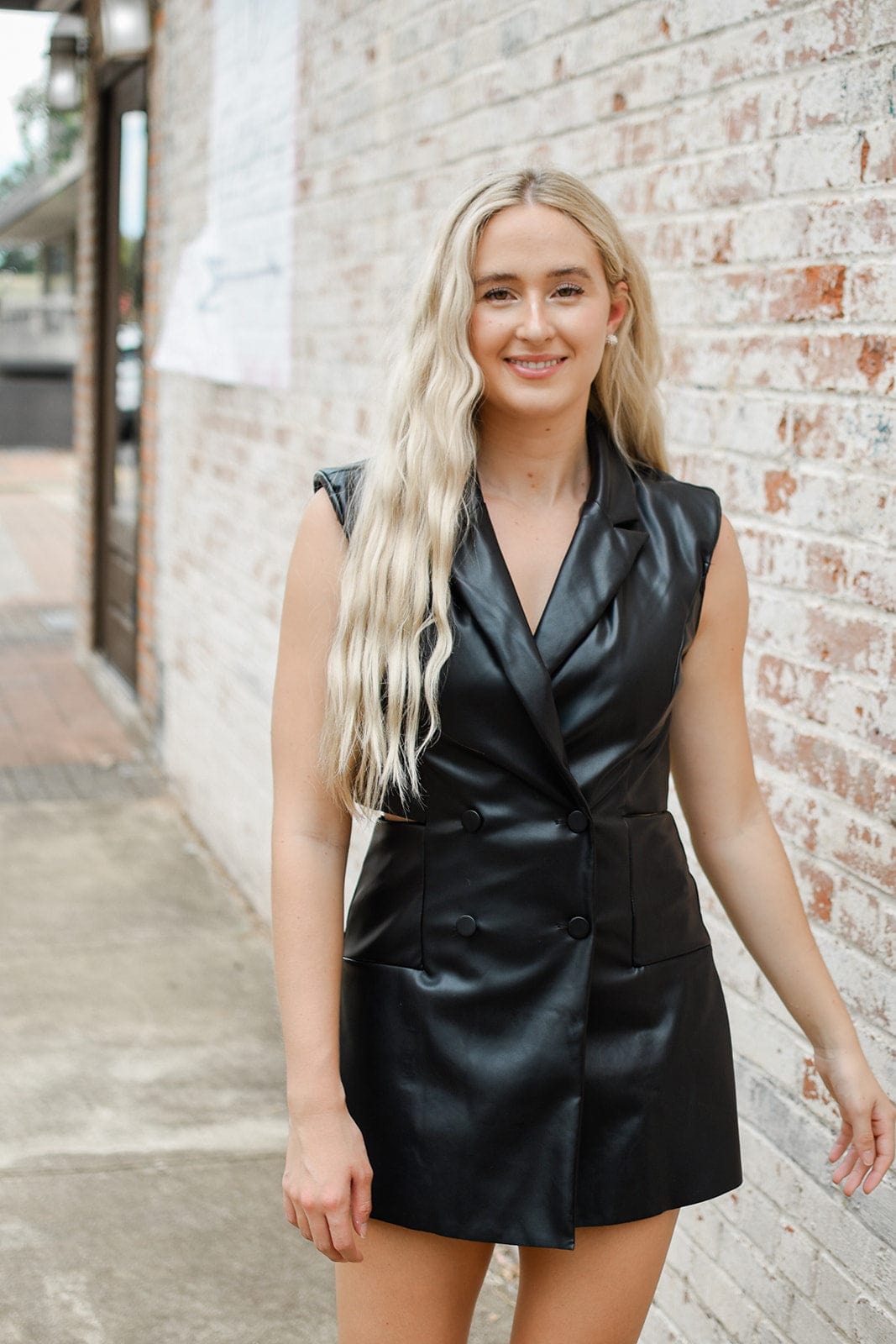 Sleeveless Leather Romper