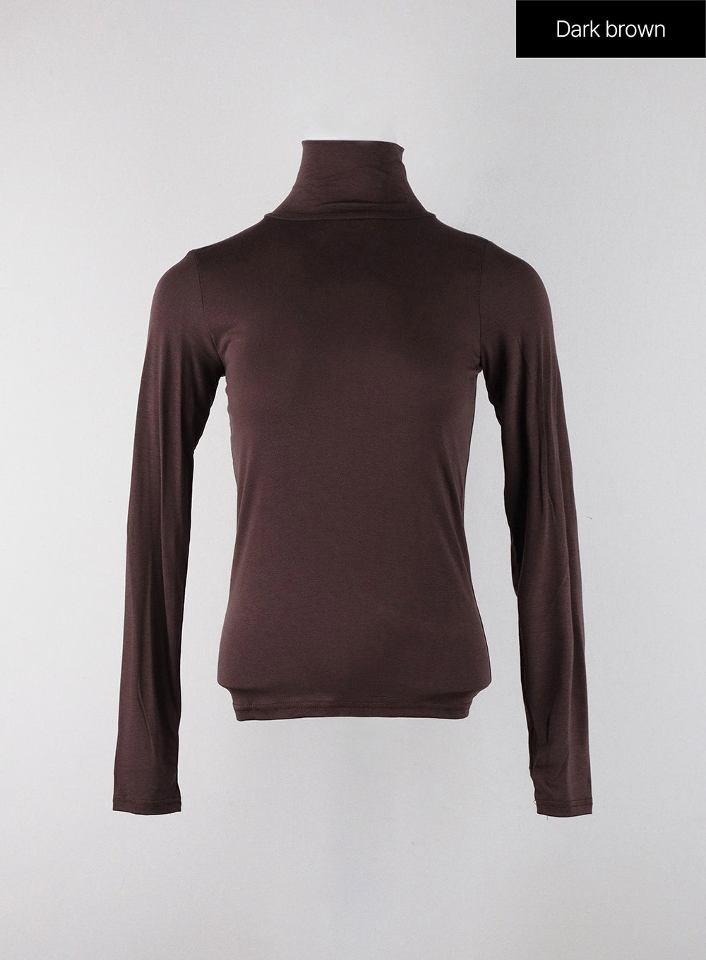 Solid Turtleneck Long Sleeve Top