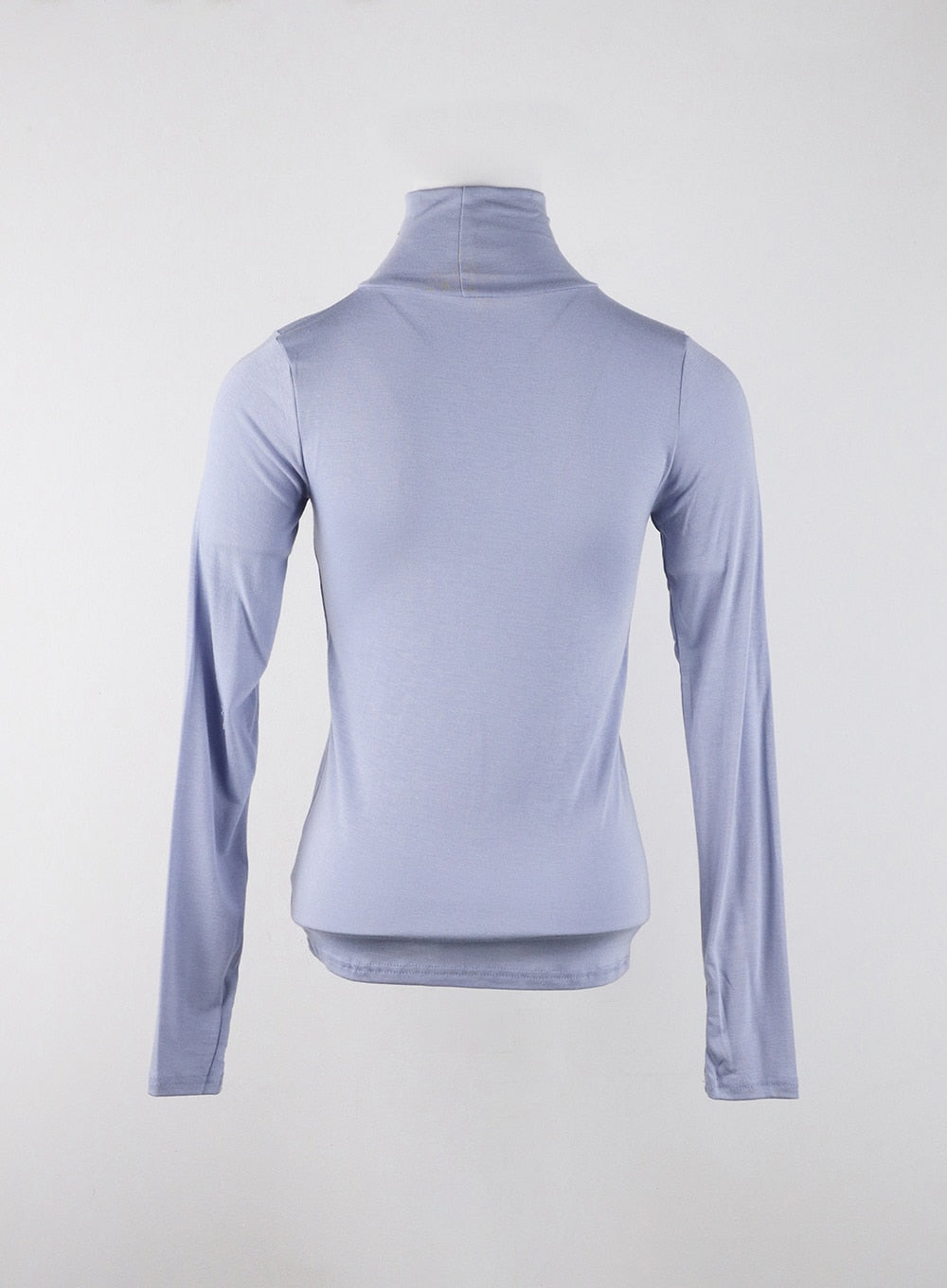 Solid Turtleneck Long Sleeve Top