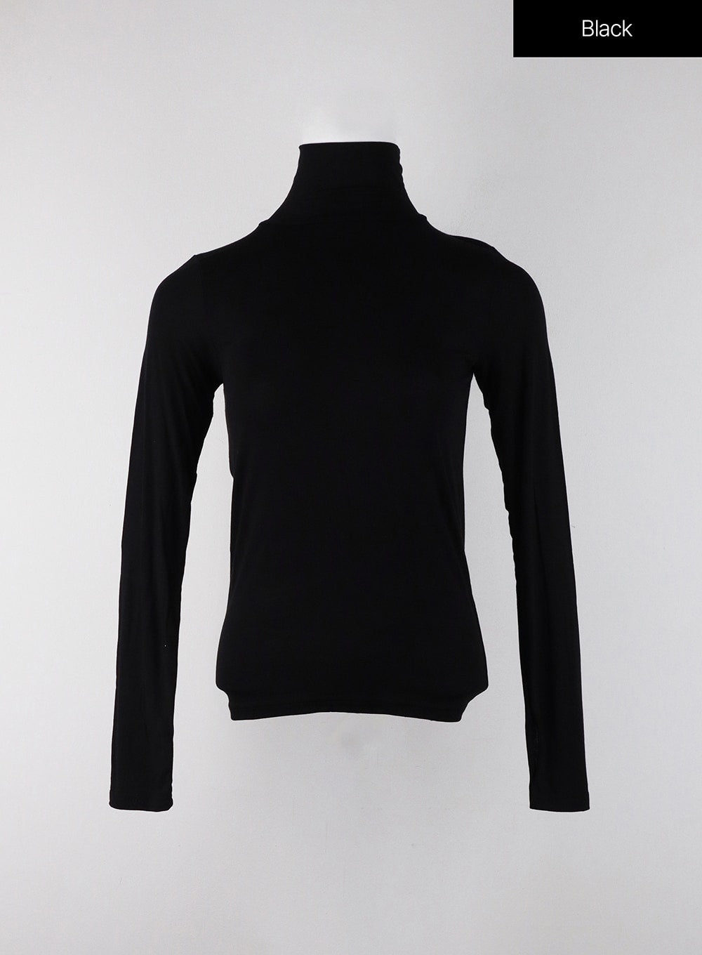 Solid Turtleneck Long Sleeve Top