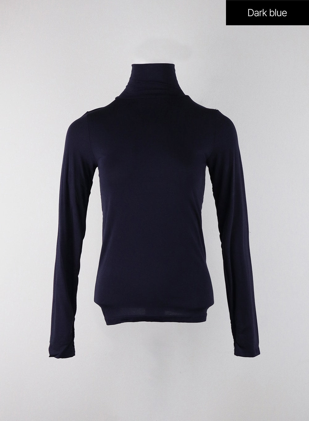 Solid Turtleneck Long Sleeve Top