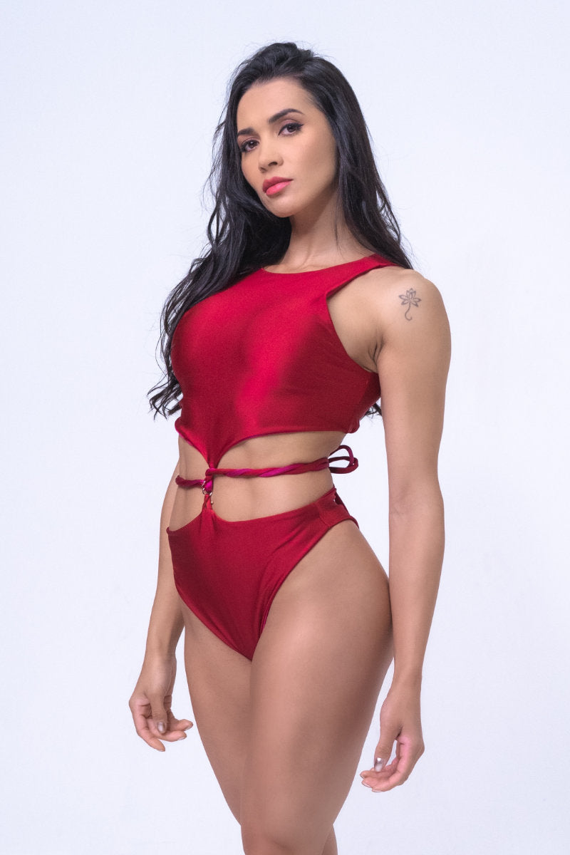 Sorte Infinity Bodysuit - Poppy Red/Raspberry Reversible.