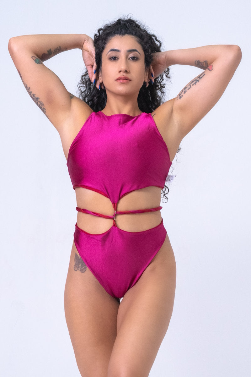 Sorte Infinity Bodysuit - Poppy Red/Raspberry Reversible.