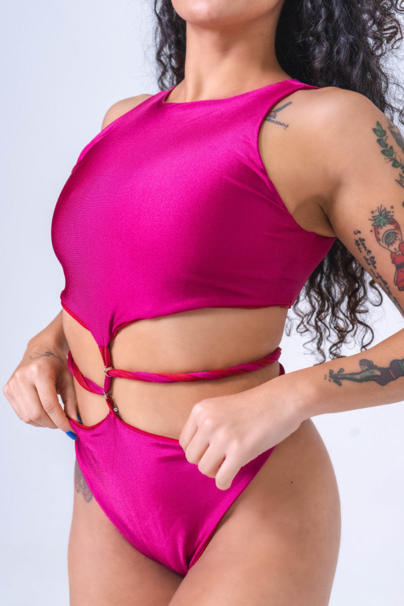 Sorte Infinity Bodysuit - Poppy Red/Raspberry Reversible.