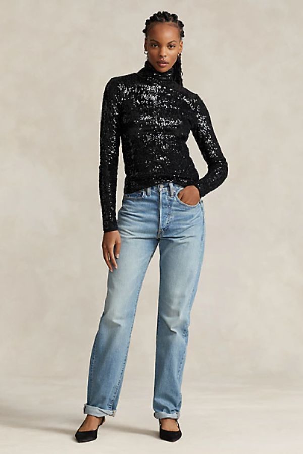 Sparkly Turtleneck Shirt