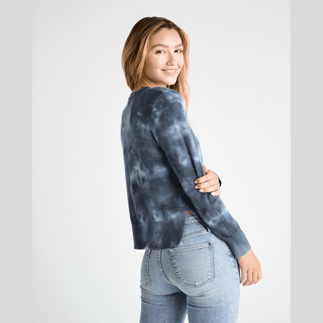 Splendid Navy Acid Wash Sweater