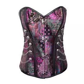 Steampunk corset with vibrant colors