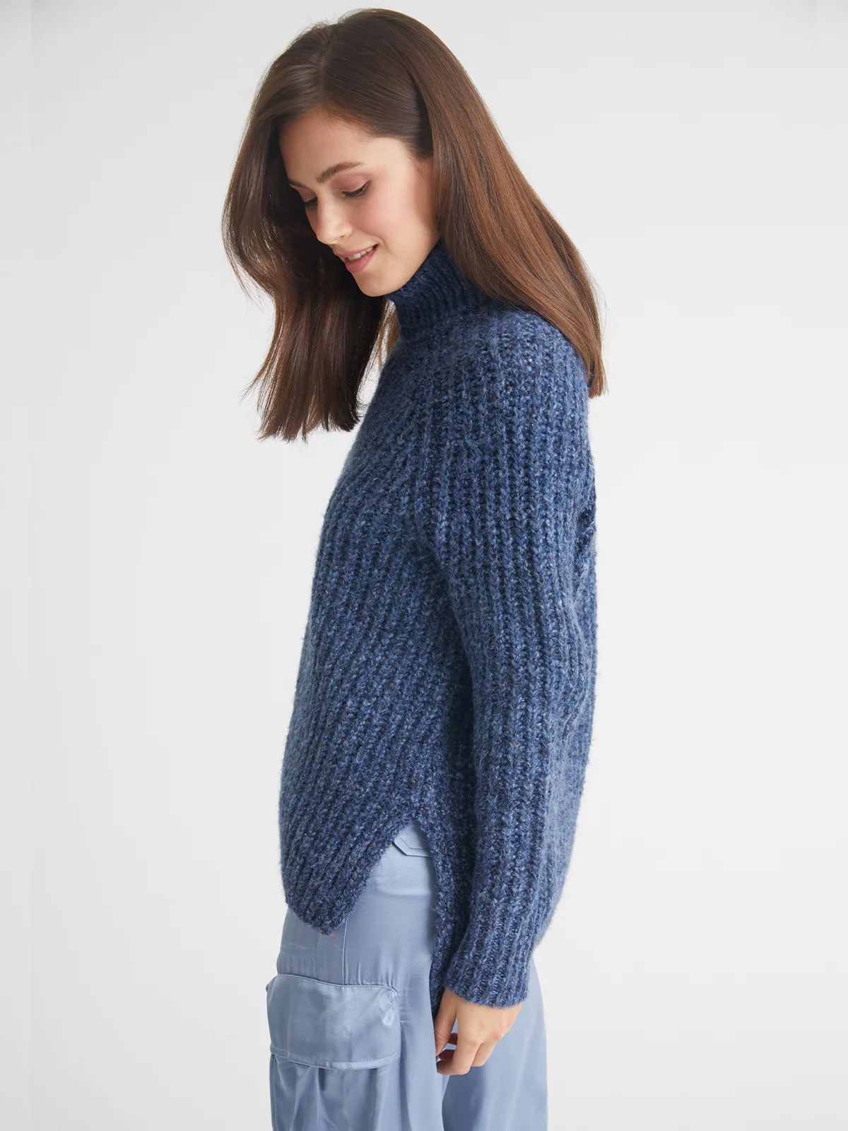 Stella Shaker Turtleneck Sweater - indigo | Shop now at discounted prices