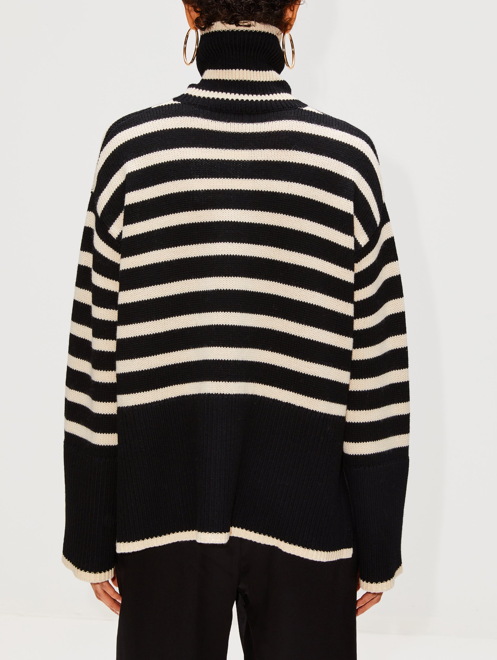 Striped Turtleneck for Google SEO: Striped High Neck Top