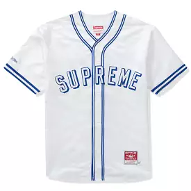 Supreme Mitchell & Ness White Satin Baseball Jersey