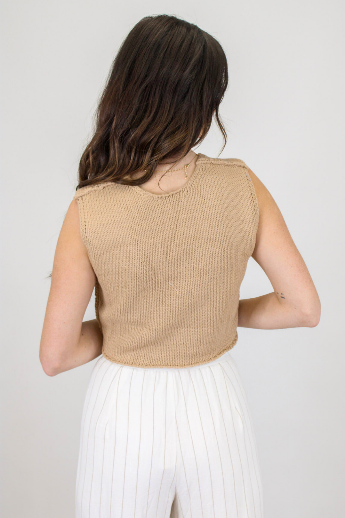 Taupe Beckett Crop Sweater