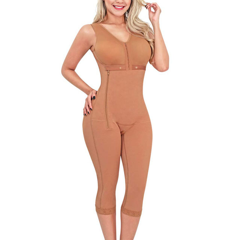 Thigh Slimmer Bodysuit with Side Zipper – Butt Lifter and Long Pants Shaper