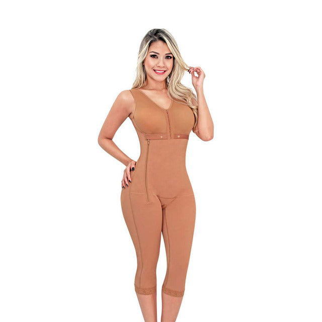 Thigh Slimmer Bodysuit with Side Zipper – Butt Lifter and Long Pants Shaper