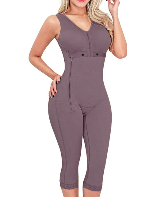 Thigh Slimmer Bodysuit with Side Zipper – Butt Lifter and Long Pants Shaper