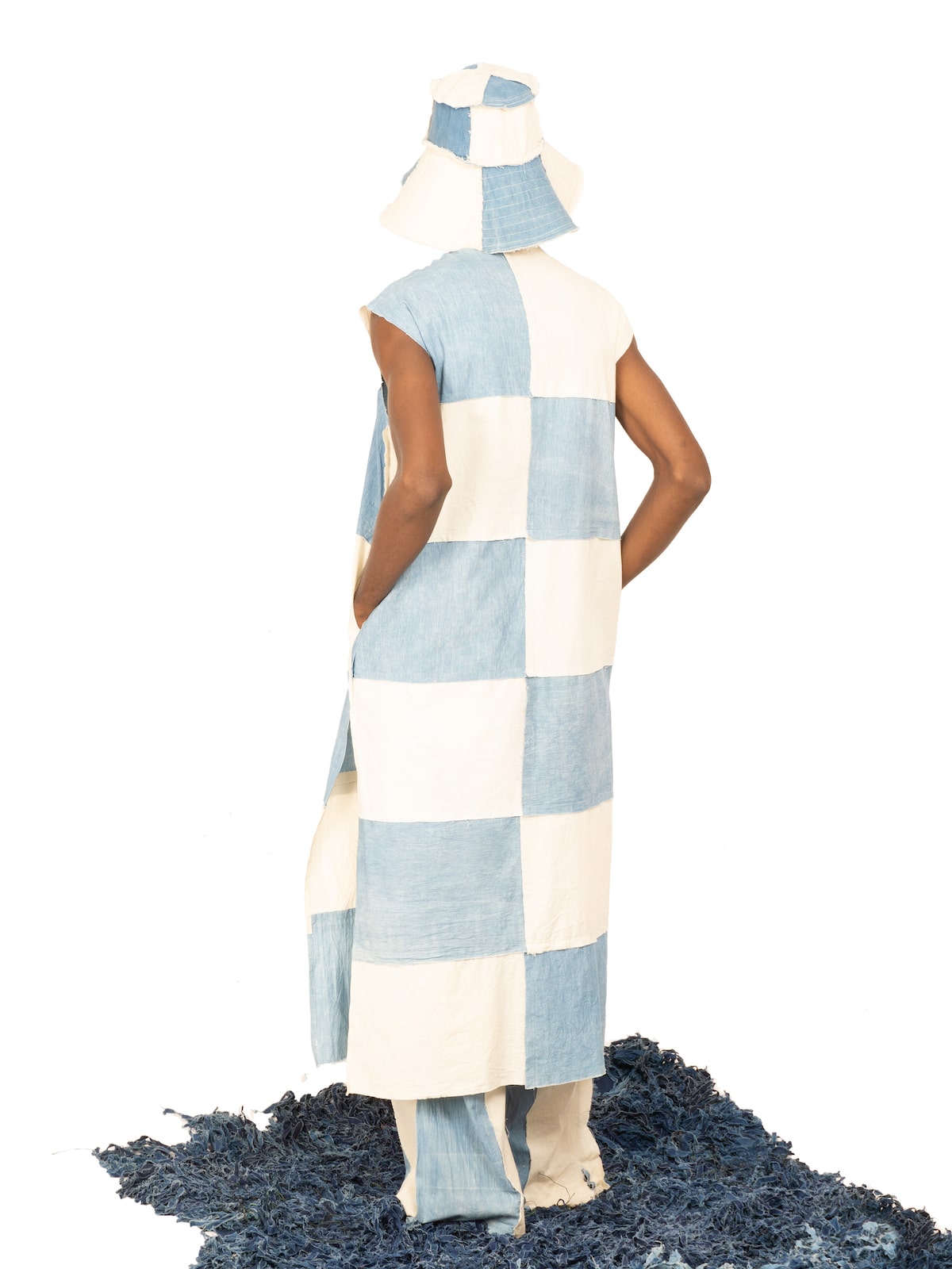 TIU Ivory Sky-Blue Tunic Dress x IAMISIGO