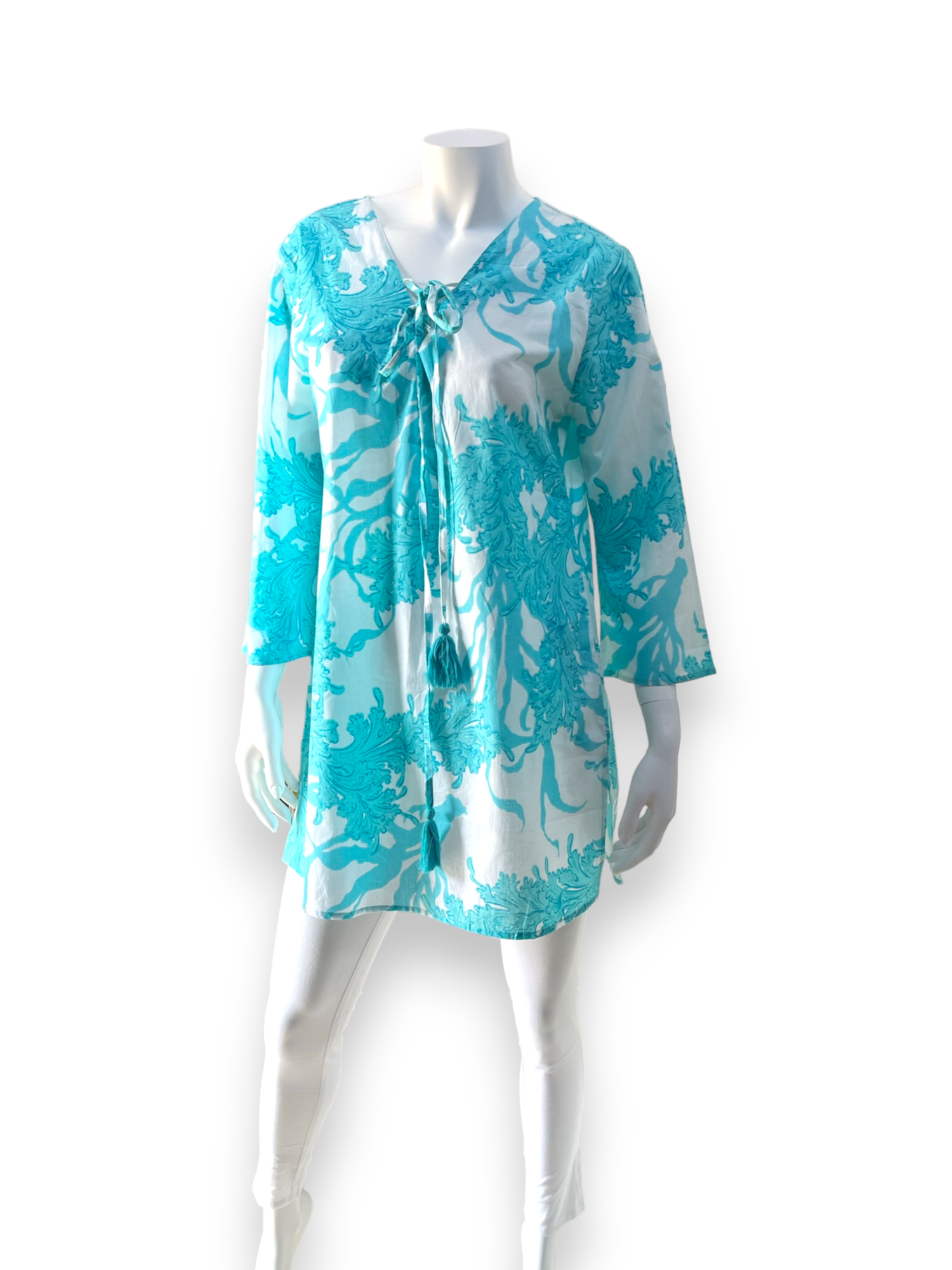 Turquoise Tunic with Laces - Shop now for trendy laced turquoise tunics. Perfect for any occasion.