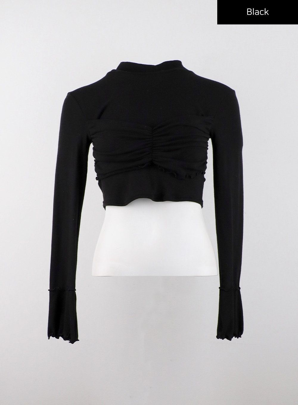 Turtleneck Rib Knit Long Sleeve Crop Top | CD328 |