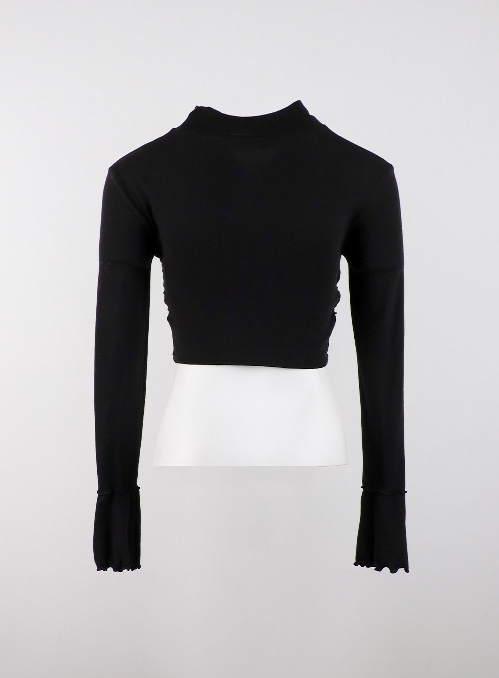 Turtleneck Rib Knit Long Sleeve Crop Top | CD328 |