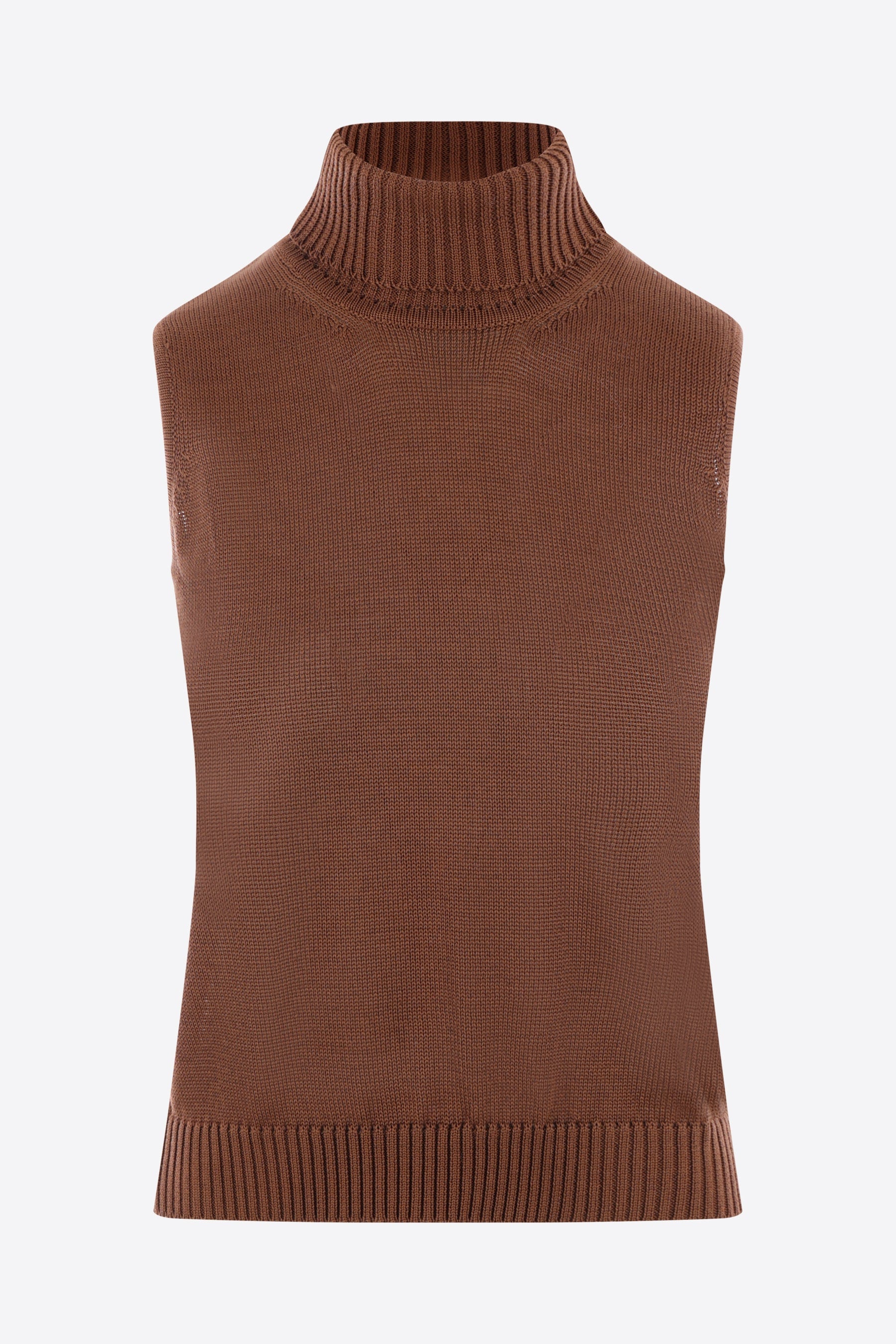 Turtleneck sleeveless knit top