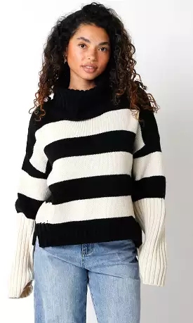 Turtleneck Sweater with Stripes