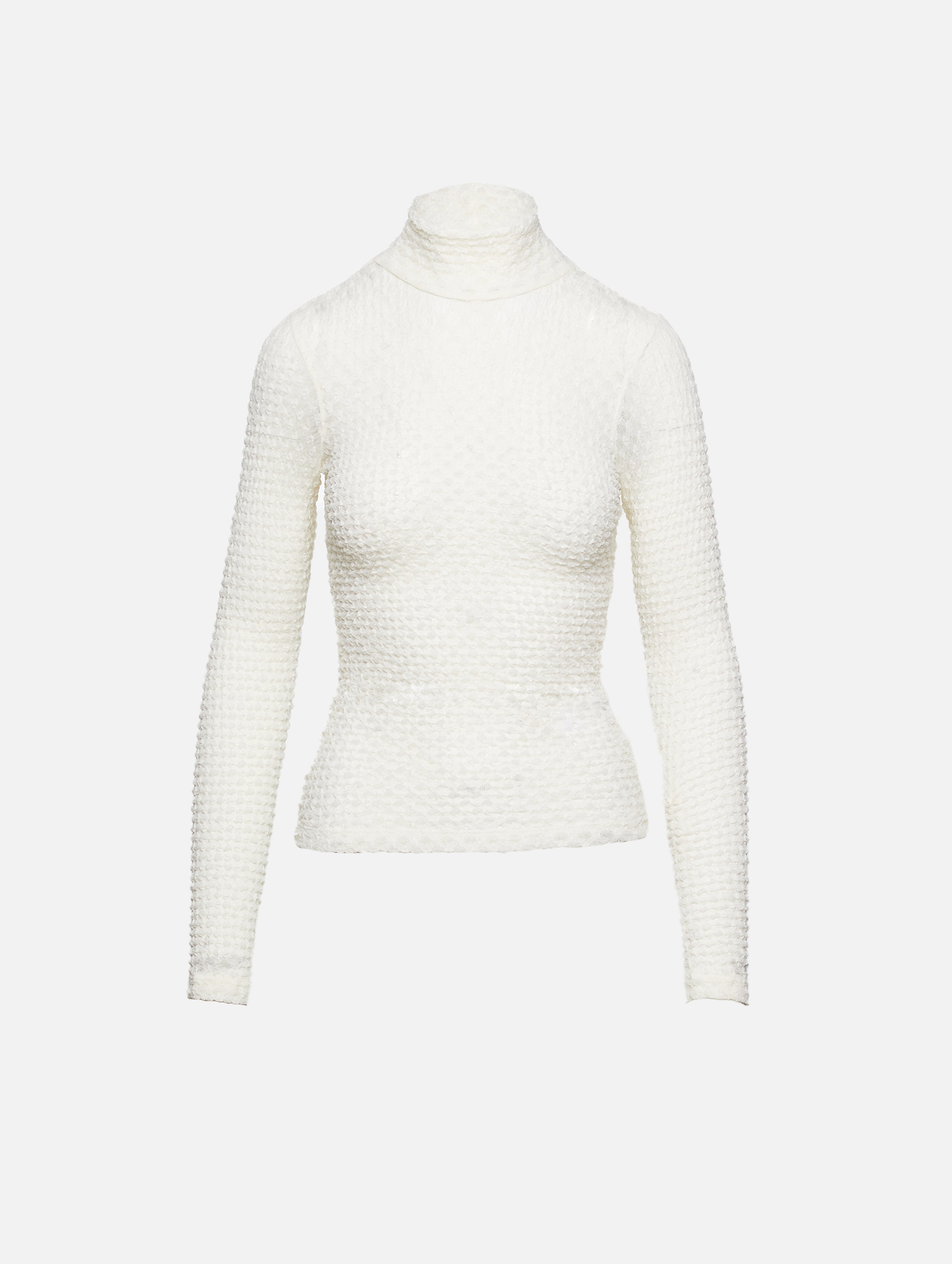 Turtleneck with Mesh Lace