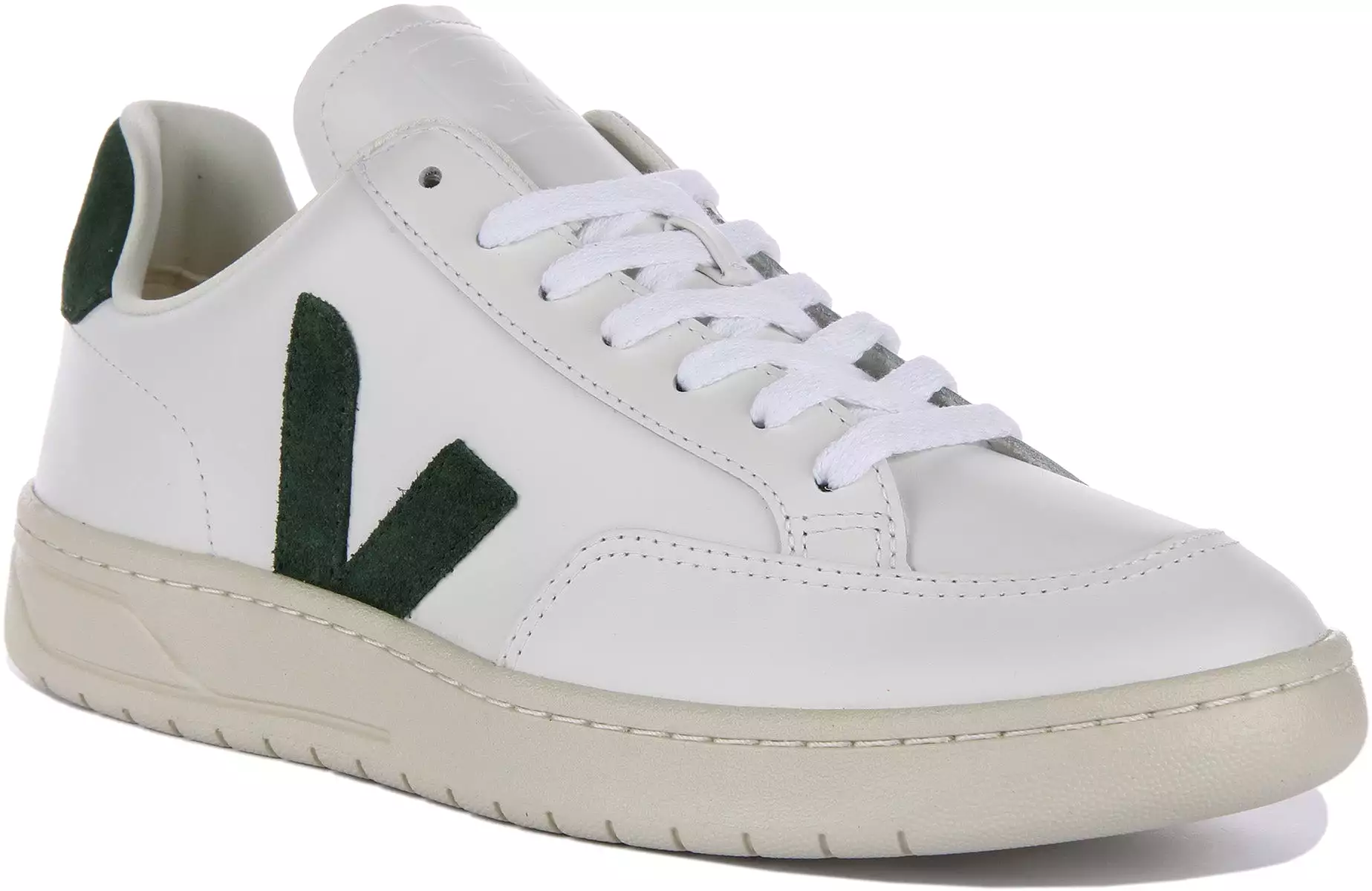 Veja V12 Leather White Green Men - Buy Now