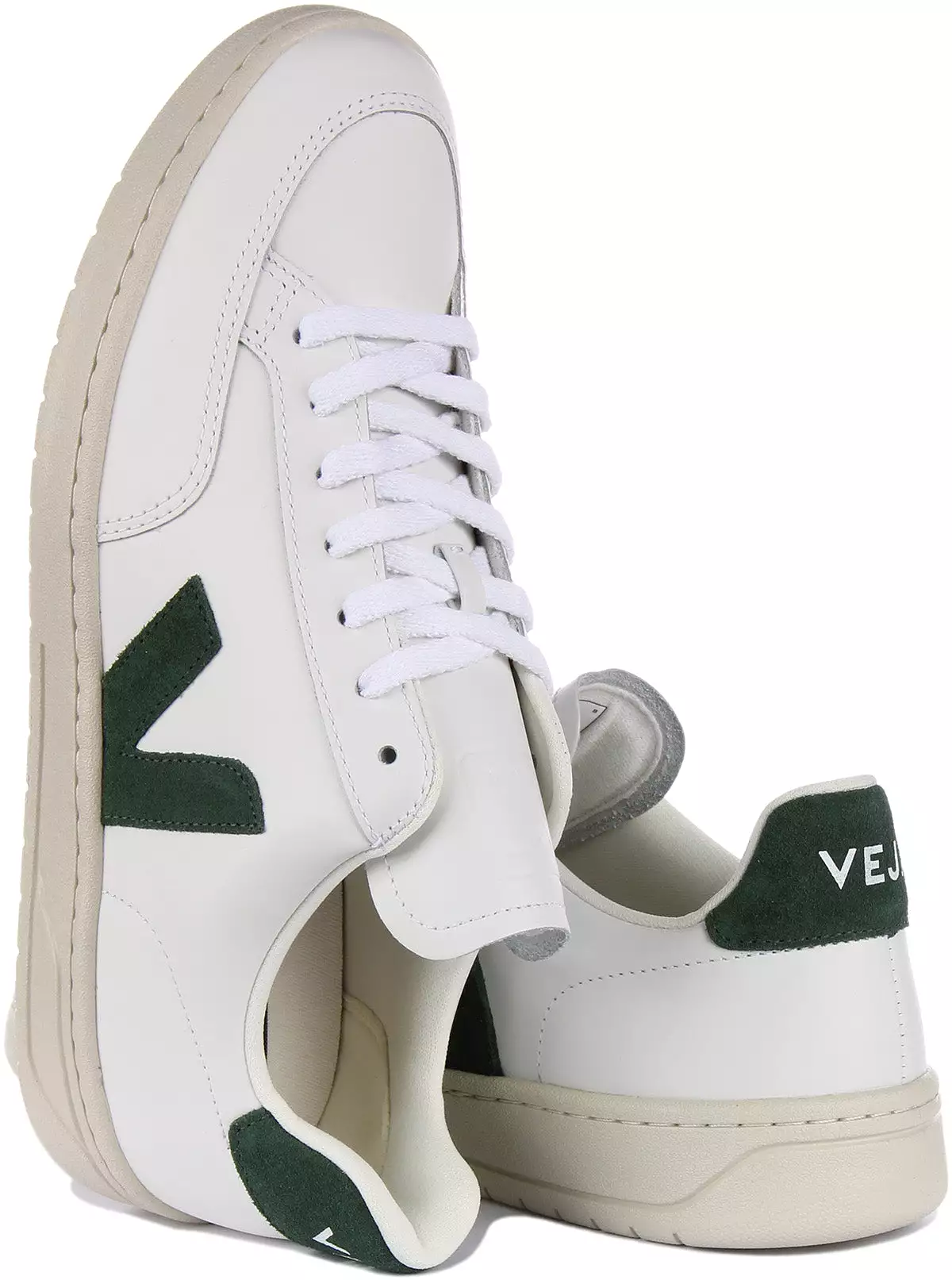 Veja V12 Leather White Green Men - Buy Now