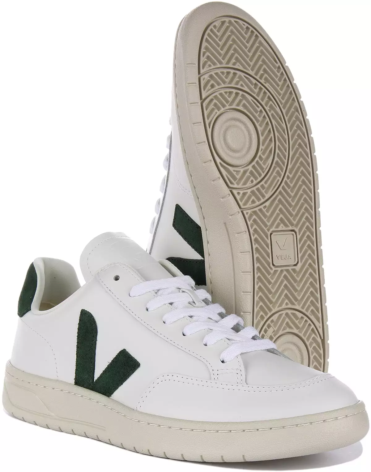 Veja V12 Leather White Green Men - Buy Now