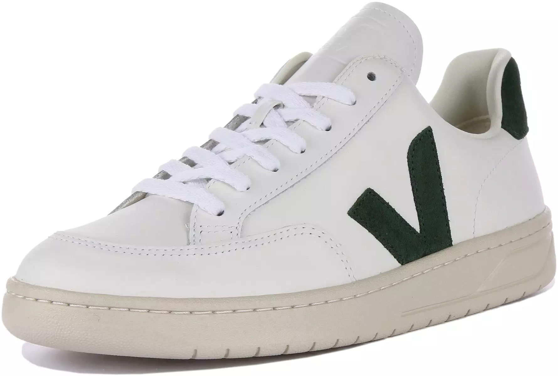 Veja V12 Leather White Green Men - Buy Now