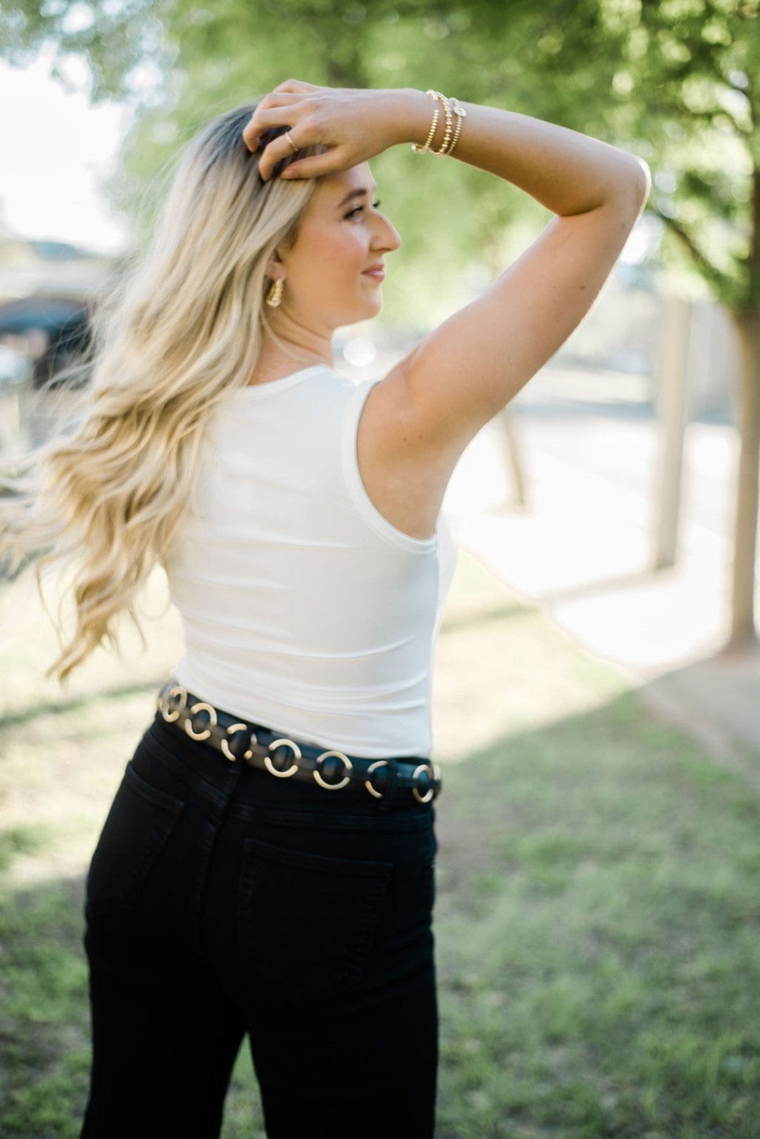 Versatile White Snap-Crotch Bodysuit