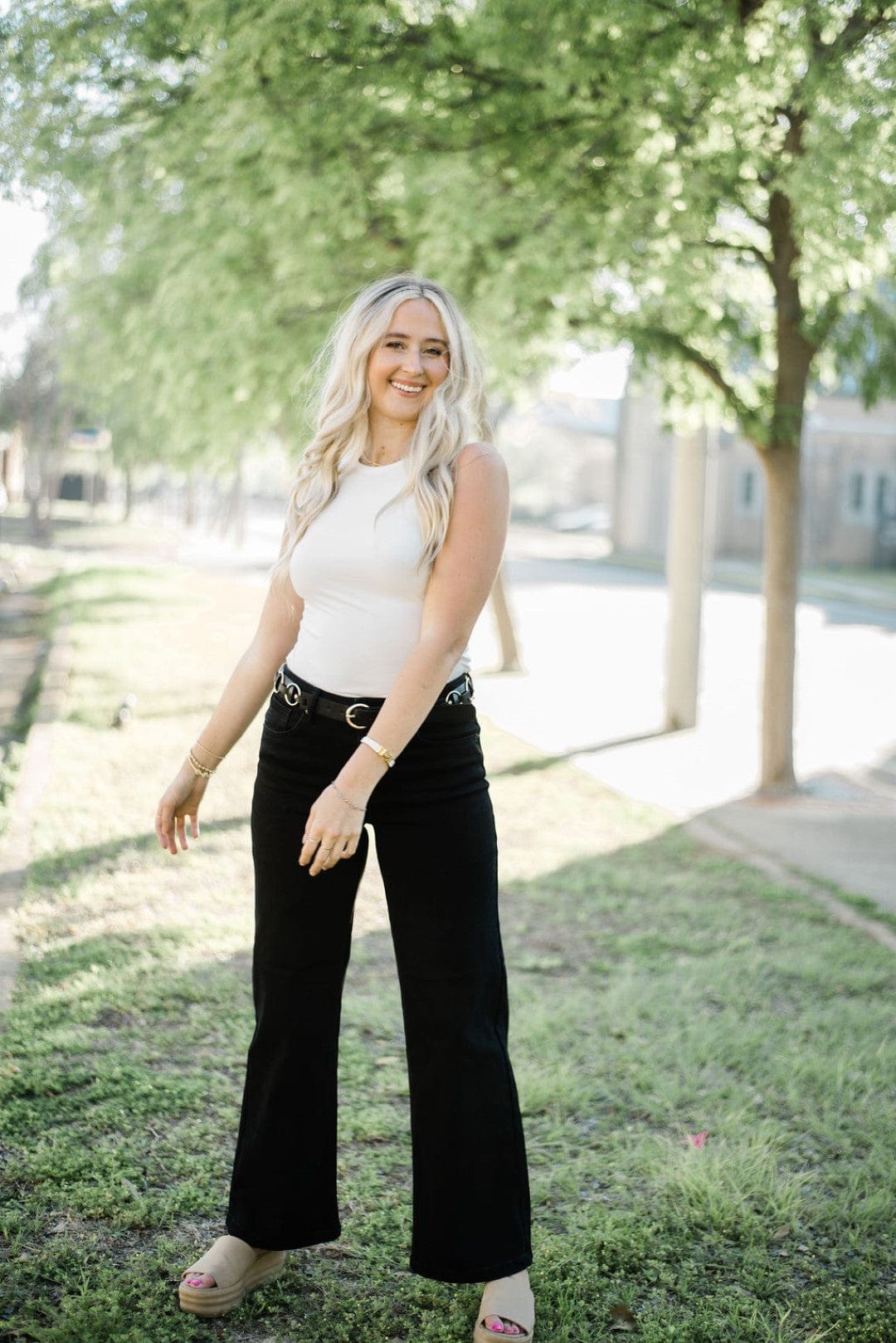 Versatile White Snap-Crotch Bodysuit