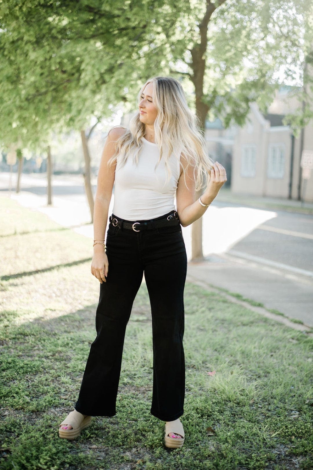 Versatile White Snap-Crotch Bodysuit