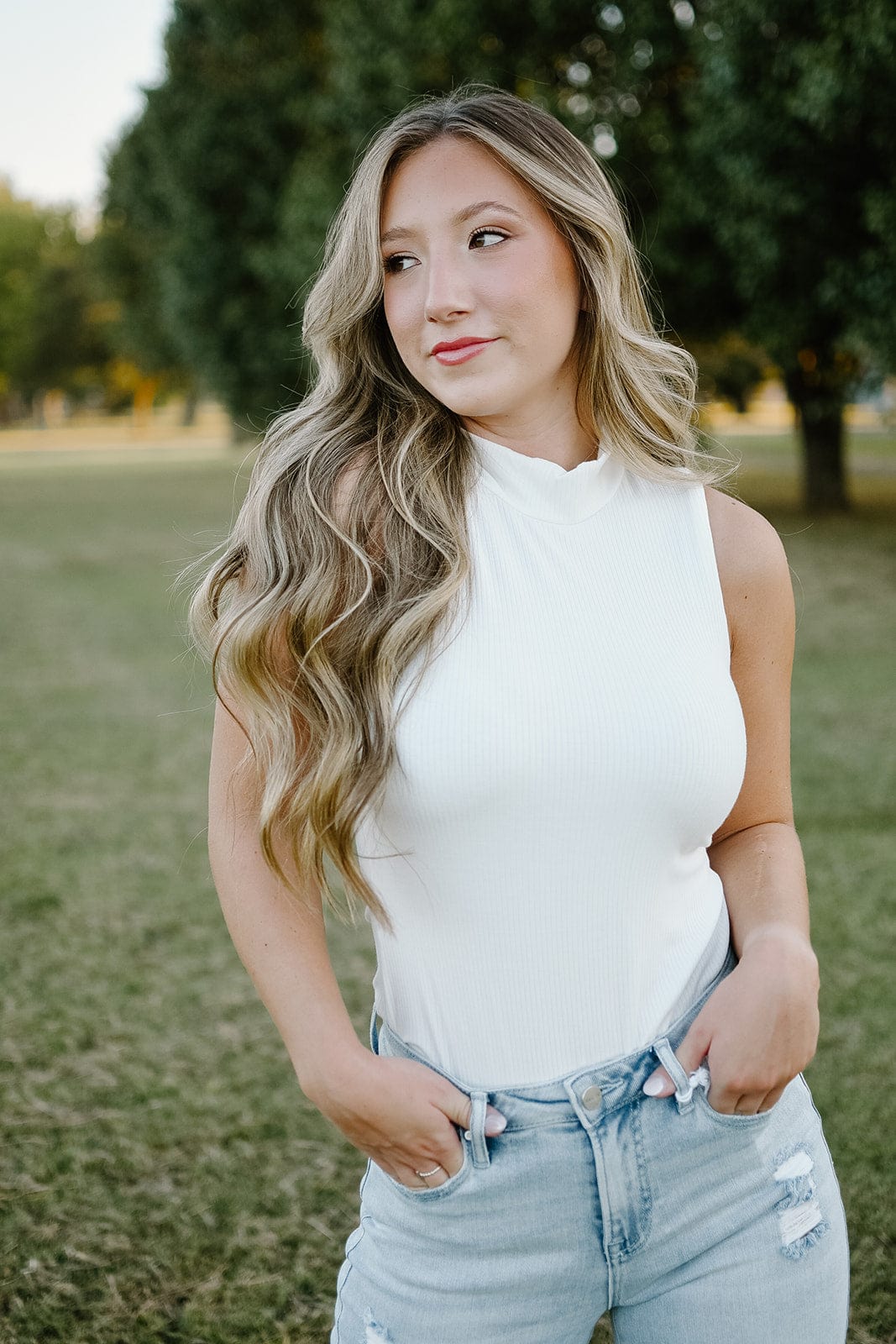 White High Neck Bodysuit