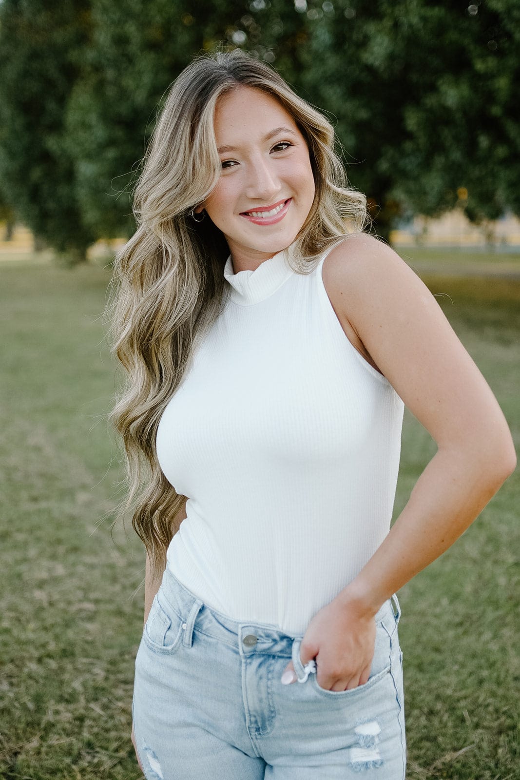 White High Neck Bodysuit