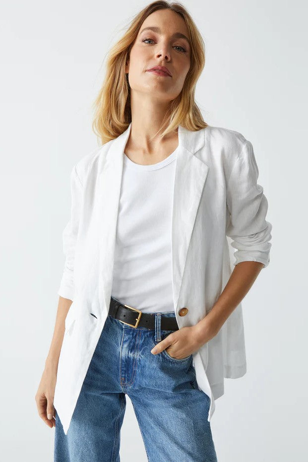 White Linen Blazer