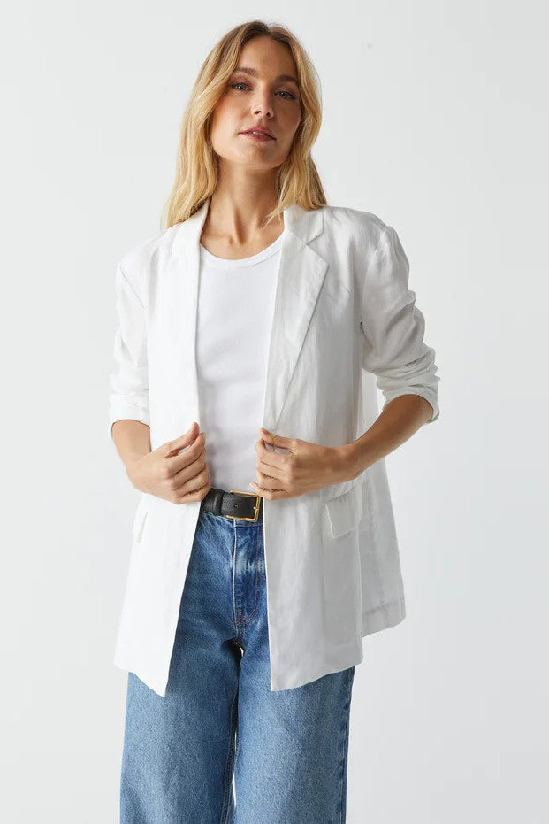 White Linen Blazer