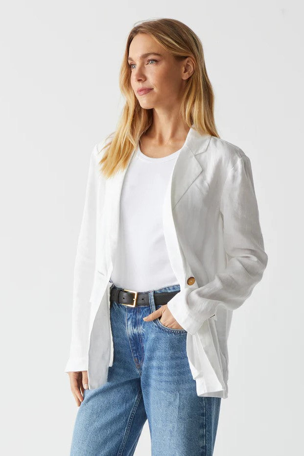 White Linen Blazer