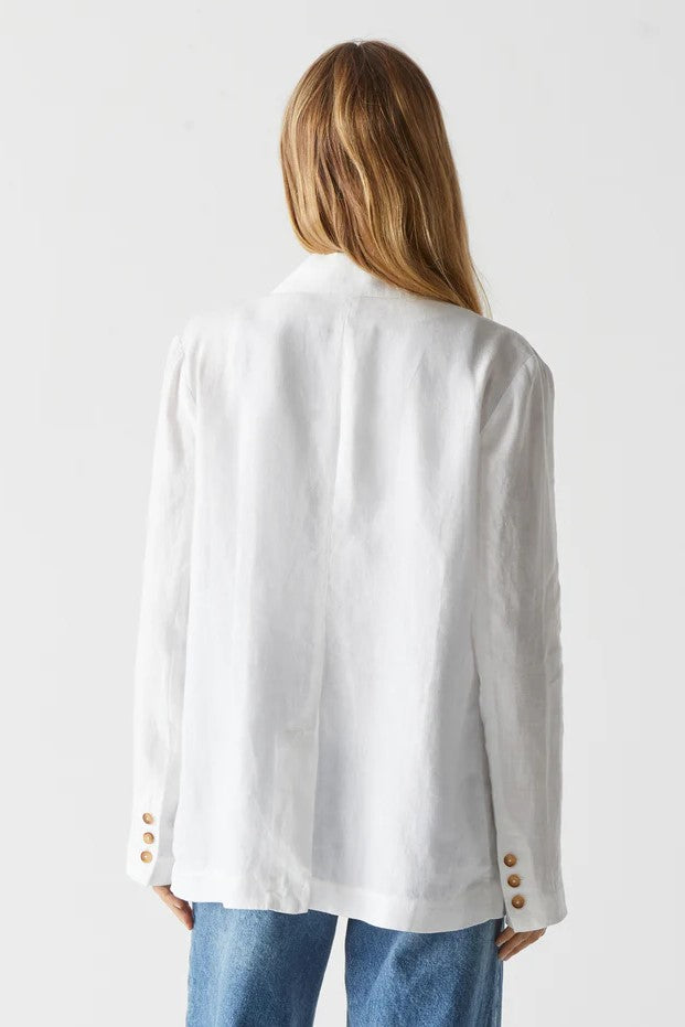 White Linen Blazer