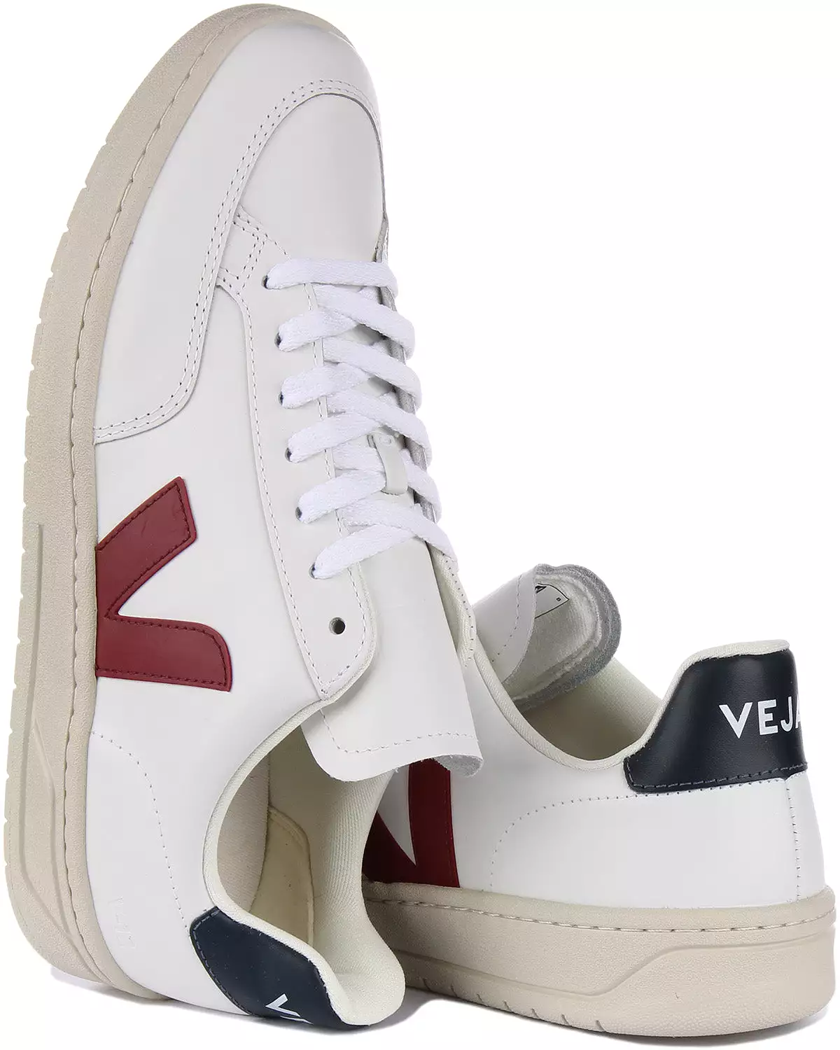 White Multi Veja V 12 Leather Shoes for Men