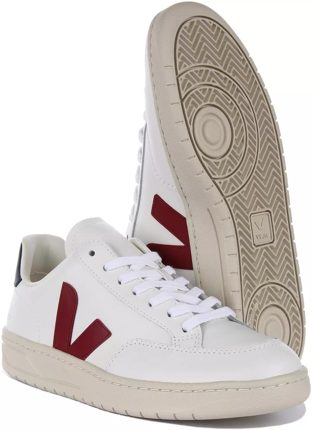 White Multi Veja V 12 Leather Shoes for Men