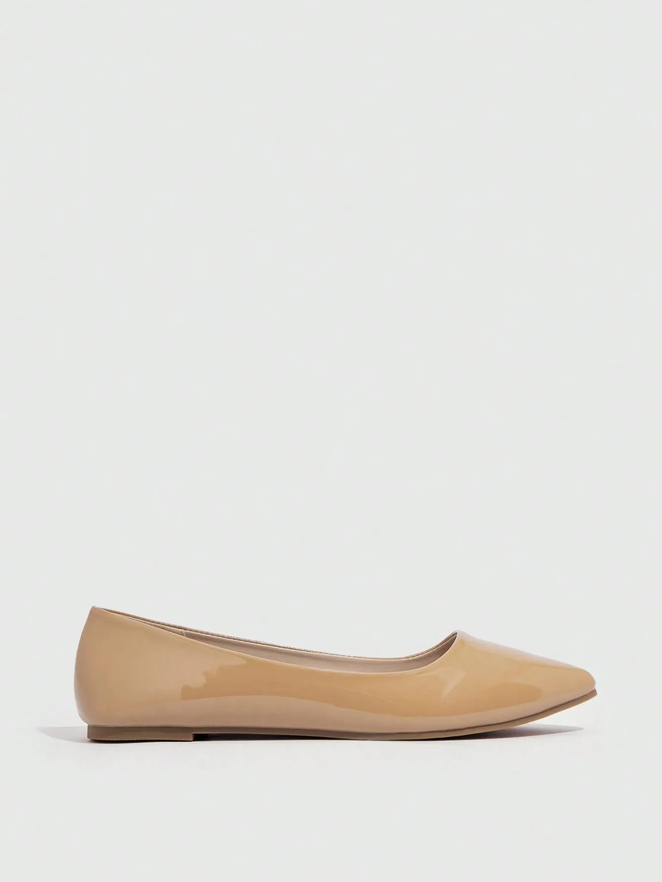 Women's Brown Ballet Flats - Solid Point Toe - Elegant & Outdoor