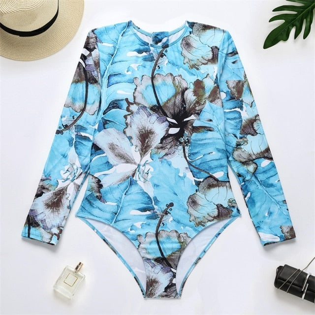 Womens One Piece Zipper Surf Swim Beach Suit