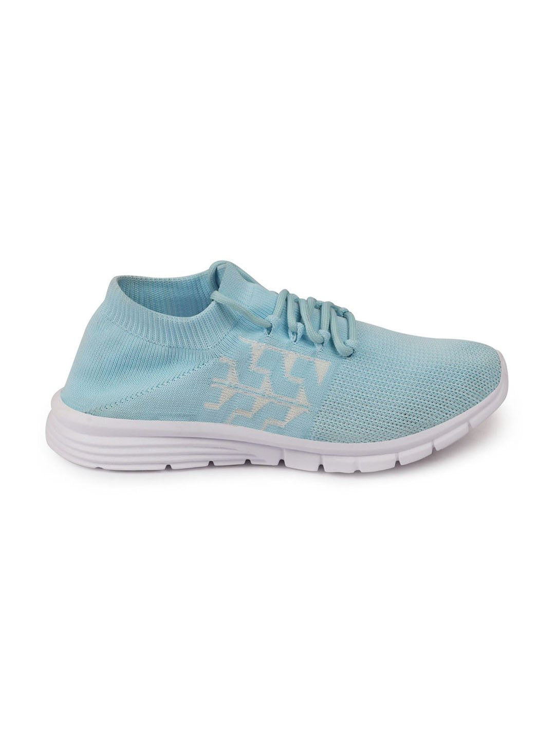 Women's sky blue running shoes - lace up sports & outdoor footwear.