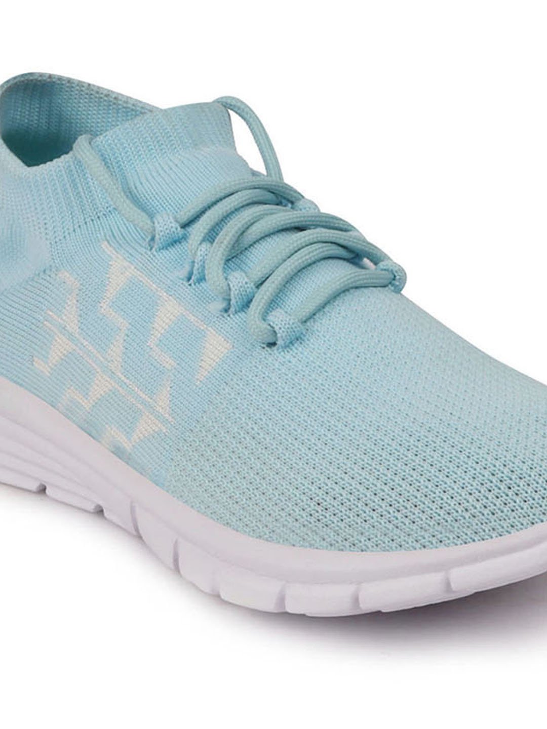 Women's sky blue running shoes - lace up sports & outdoor footwear.