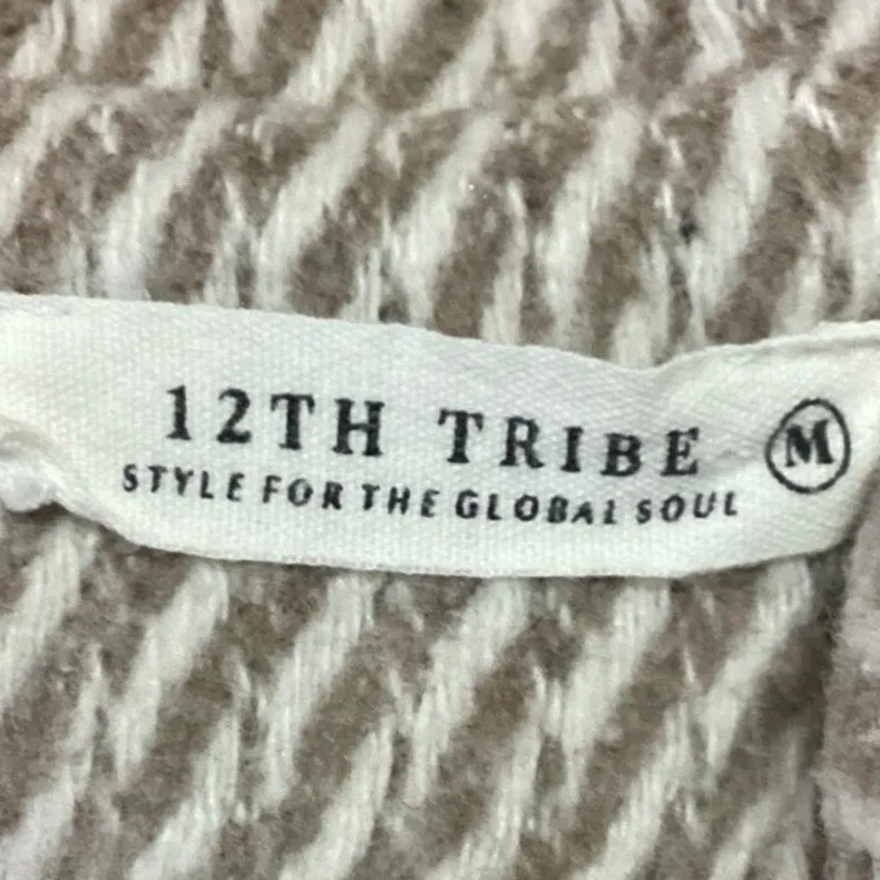 Women's White Wool Long Sleeve Zip Up Collared Jacket by 12th Tribe Outerwear - Size M