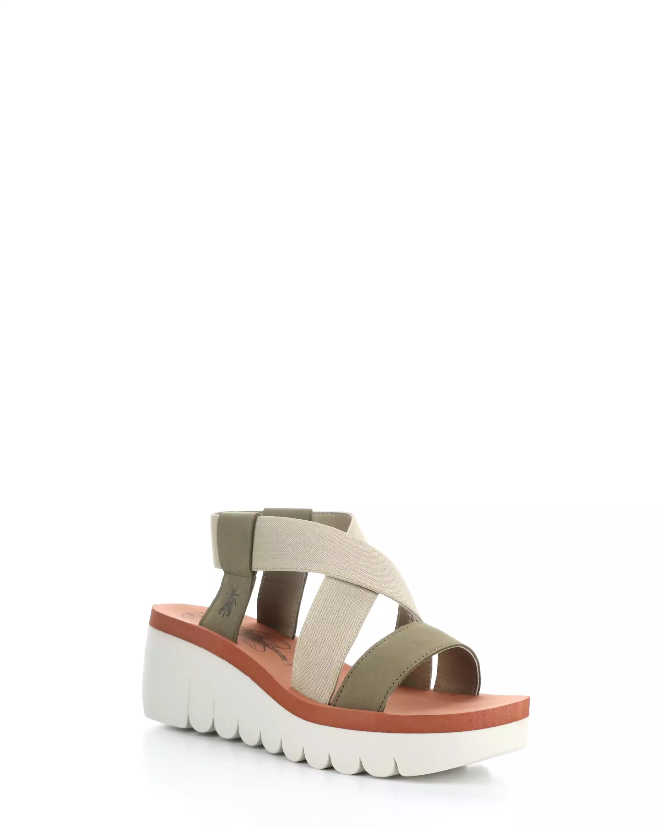 YABI922FLY 011 Military Beige Brick Round Toe Sandals - Top Choice