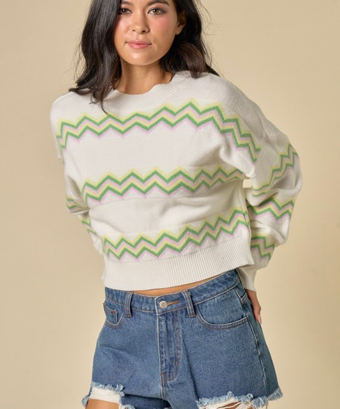 Zigzag pattern sweater